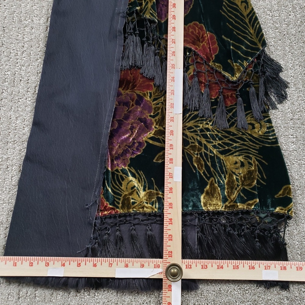 We the Free People Jeans 28 (33x29) Black Just Frills Low-Rise Wide-Leg Boho - Picture 15 of 16